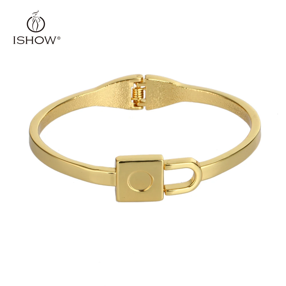 Buy 2017 New Gold Color Open Lock Bangle Woman Fashion
