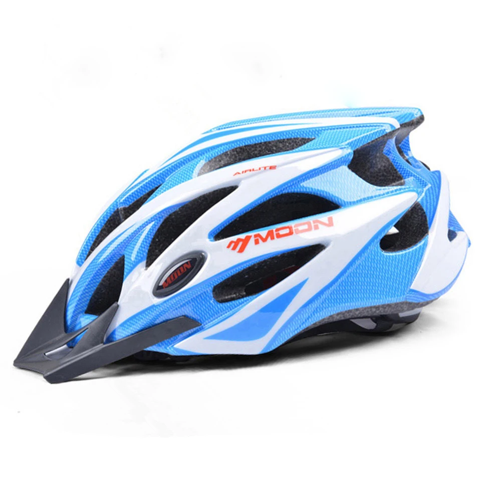 MV29 MOON Adult Bike Helmet Cycling Helmet Ultralight Integrally-Molded Bicycle Helmet MTB Bike Update Model Helmet for Men and Women 25 Vents Removable Visor Road Mountain Riding Equipment 