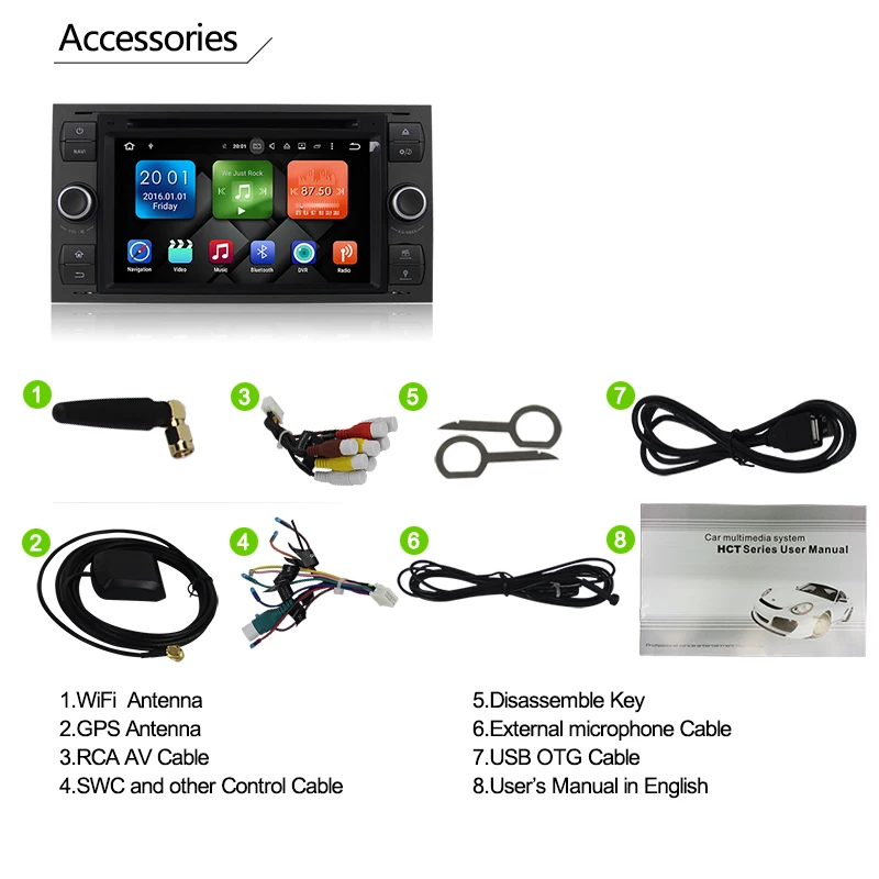 Excellent 7" 4G RAM Android 9.0 Car DVD Player GPS Stereo Navigation For Ford Focus Kug Transit 2004 2005 2006 2007 car Radio navigator 18