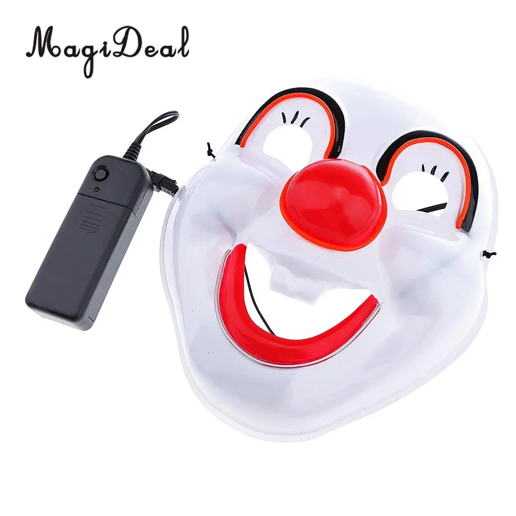 MagiDeal Funny Novelty EL Wire Glowing Mask Luminous LED Halloween