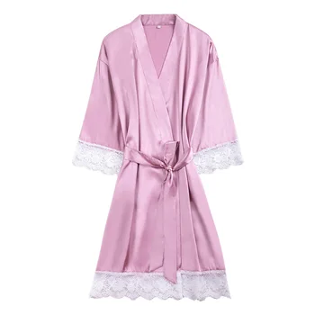 

New Style Ladies' Sexy Rayon Short Robe Bride Bridesmaid Wedding Kimono Bathrobe Gown Sleepwear Nightdress M L XL XXL