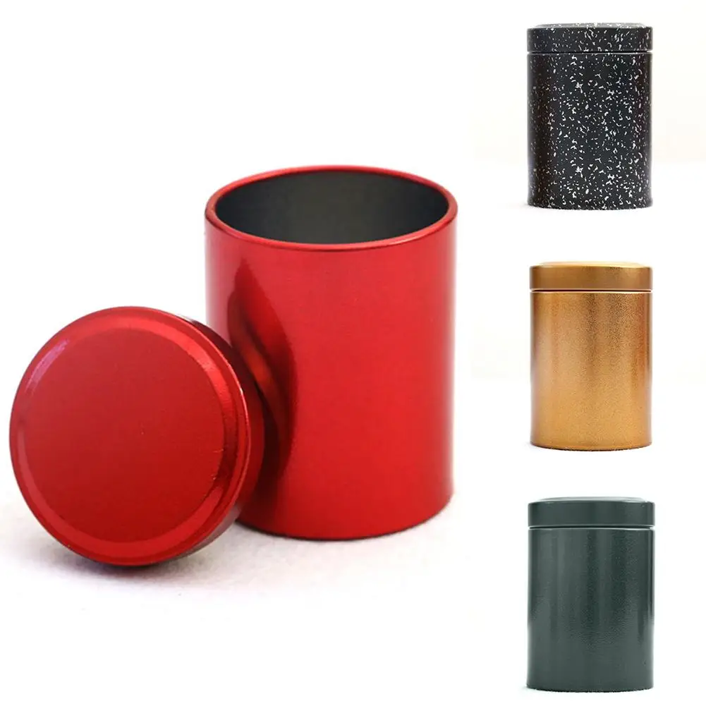 

2Pcs Solid Color Metal Tea Storage Jars Coffee Powder Cans Tea Container Mini Tea Jar Storage Box Container Tea Caddy Organizer