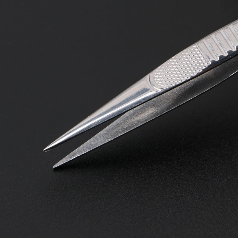 1pc Professional Stainless Steel Straight Fine Point Tweezers For Eyelash Extension Eyebrow Tweezer Make Up Accessories eyelash tweezers eyebrow tweezers