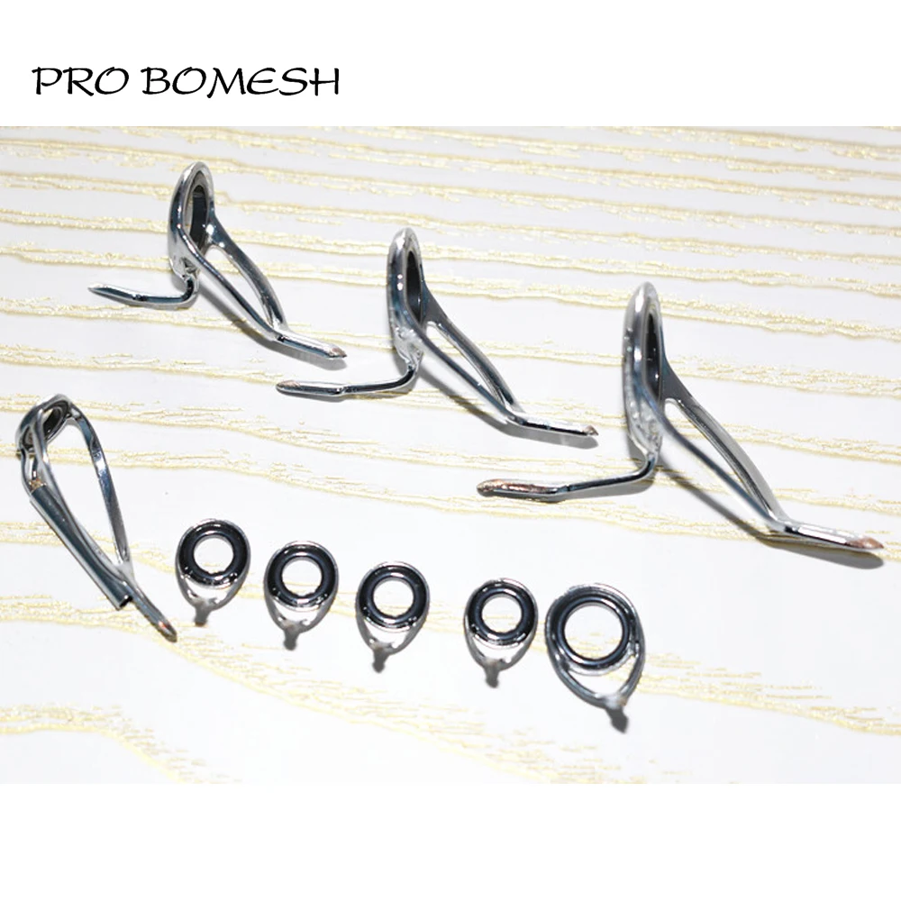 

Pro Bomesh KW Casting Rod Guide Set SIC Ring Stainless Steel Guide DIY Custom Rod Building Accessory
