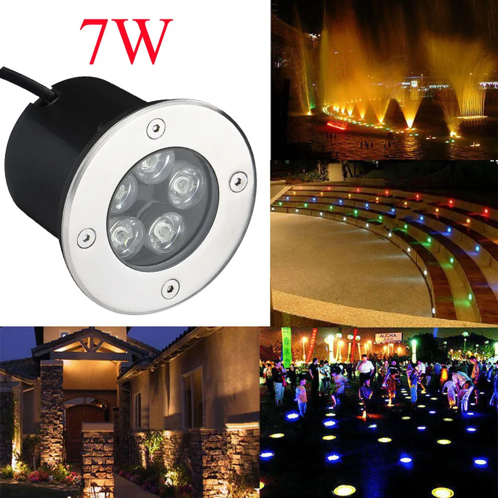 Fashion 12V 7W LED In Ground Garden Light Buried Path Road Square Plaza