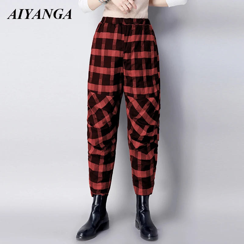 plaid pants for plus size