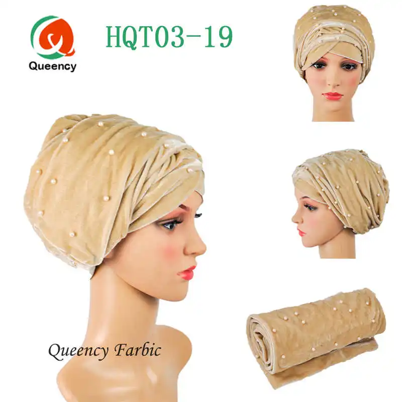 

New arrival!! African design beads turban 5colors african headtie gele Scraf lady turban Width 72"*22"african turban for sale.