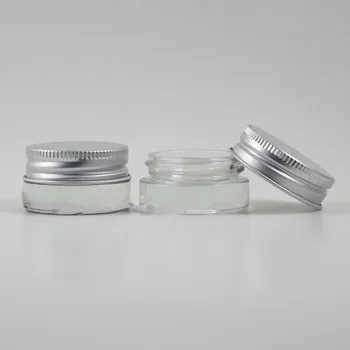 

5g high quality glass cream jar with aluminum lid,5ML wide mouth cosmetic container,eye cream cosmetic packaging