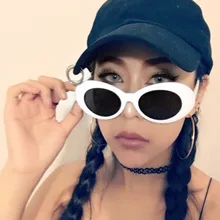 Очки Овальные Солнцезащитные очки женские модные винтажные женские ретро очки белые черные очки 601