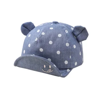

Baby Hats Cute Cotton Hats 2019 Baby New Fashion Dot Ear Soft Edge Cap for Girls Boys 6-24Months 1 PC