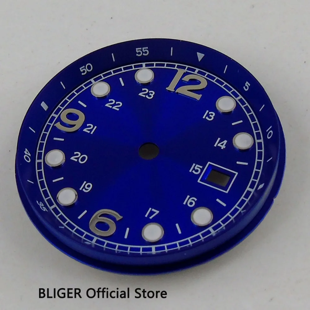 Синие стерильные светящиеся часы с циферблатом для ETA 2824 2836 MIYOTA 8215 8205 33