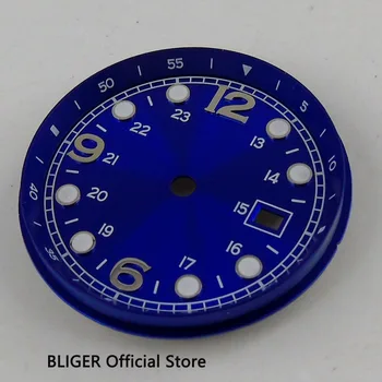 

Fit for ETA 2824 2836 MIYOTA 8215 8205 Movement Watch Face 33MM Blue Sterile Dial Date Window Luminous Marks Watch Dial