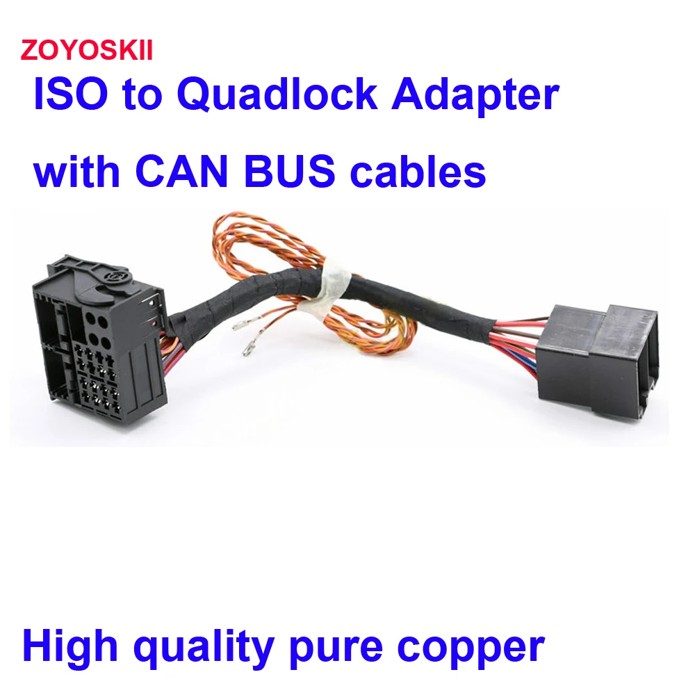 

ISO To Quadlock Canbus Adapter RCD330 Plus RCD510 Conversion Cable for VW Golf Jetta Polo Tiguan Passat CC Upgrade