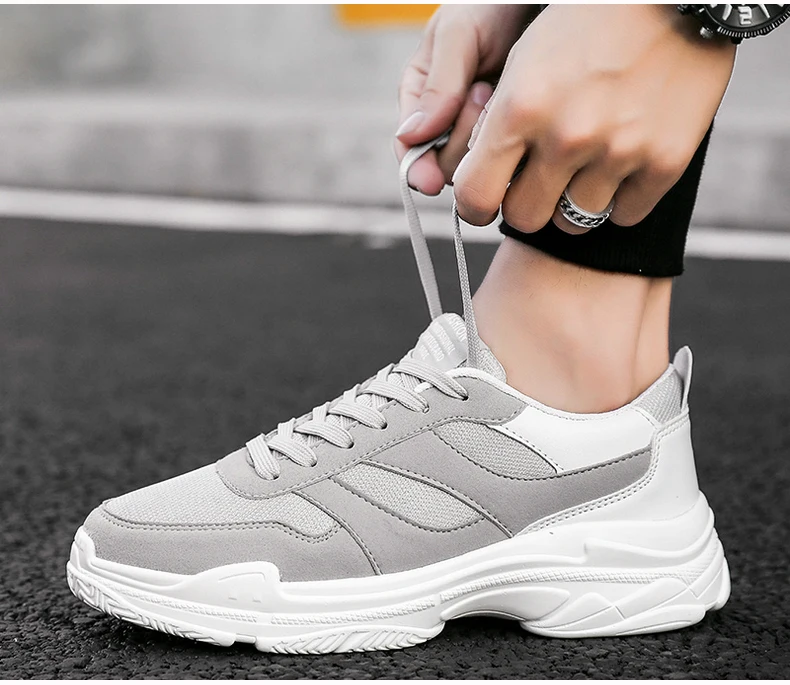 Men's Casual Shoes Chunky Sneakers' Platform Breathable Shoes Men Sneakers Classic White Trainers Sneakers With Platform Spring (6)