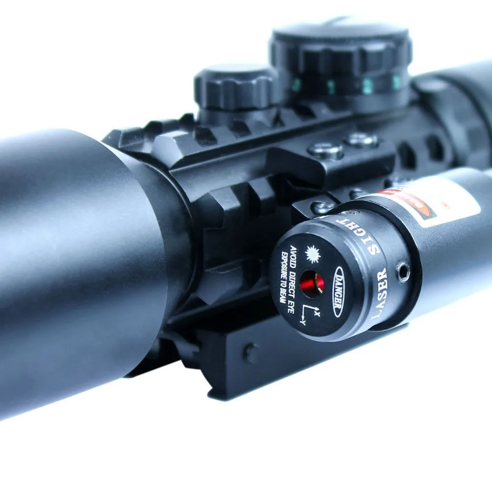 3-10x40-Tactical-Rifle-Scope-Red-Laser-Dual-illuminated-Mil-dot-w-Rail-Mounts-Combo-Airsoft (2)