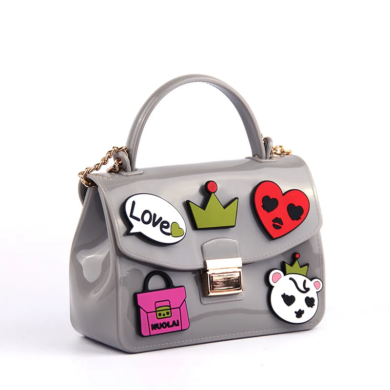 

Brand fashion Woman bag Handbag shining PU jelly bag Boutique tote candy transparent noble feminina bag Casual Clutch