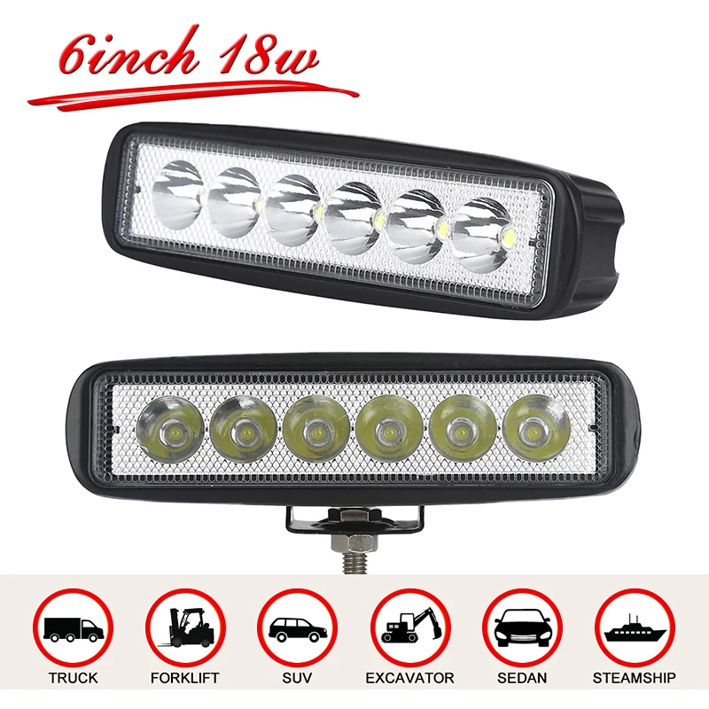 Зеленый-L led бар 6 дюймов 18 Вт 4x4 Светодиодный прожектор для автомобиля прожекторы