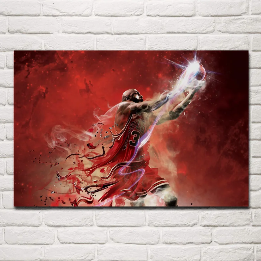 

michael jordan basketball sports game artwork living room home wall art decor wood frame fabric posters KE890