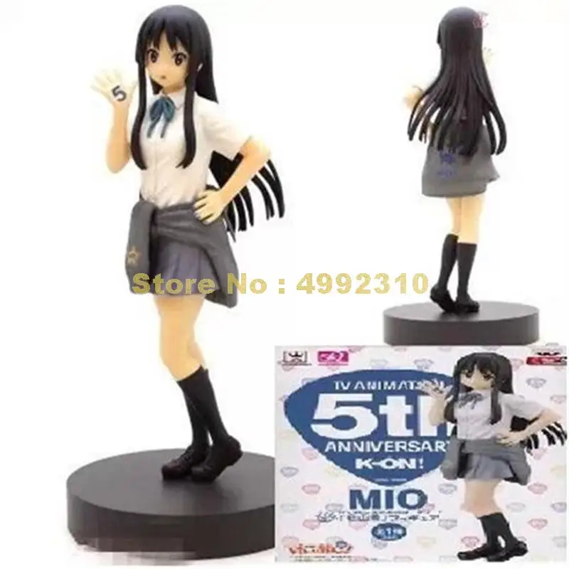 Аниме k-on Акияма Мио 5-я годовщина ПВХ экшн-фигурка модель 18 см игрушка | Игрушки и
