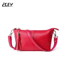 ICEV горячая Распродажа модные сумки через плечо из натуральной кожи для женщин сумки-мессенджеры с кисточками высокое качество женская простая сумка на плечо