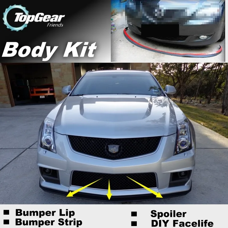 Lábios para Cadillac Saia para Topgear Pára-choques Lábio Defletor Cts-v 20022020 Frente Spoiler Fãs Tuning - Corpo Kit Tira Cts 4 Cheap Saia abertura frontal