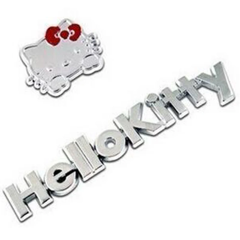 Metal Hello Kitty KT Cat Car Stickers Pure Metal