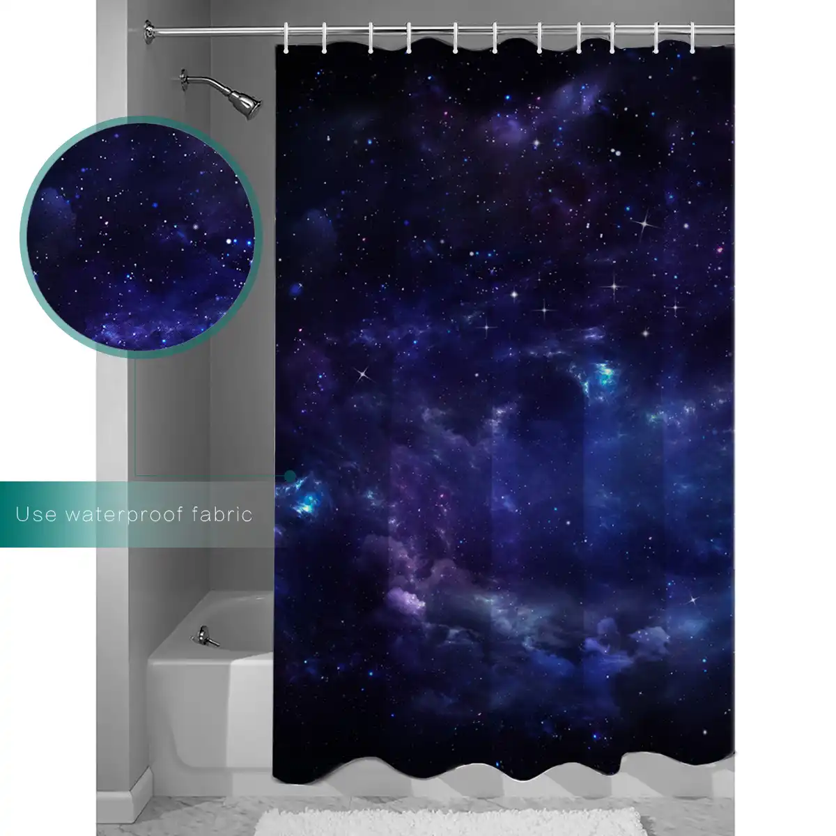 Ourhouse Star Universe Shower Curtain Bathroom Bathroom Liner Sets