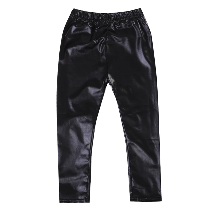 Baby Kids Girls Black Faux Leather Trousers 2017 New Arrival Fashion