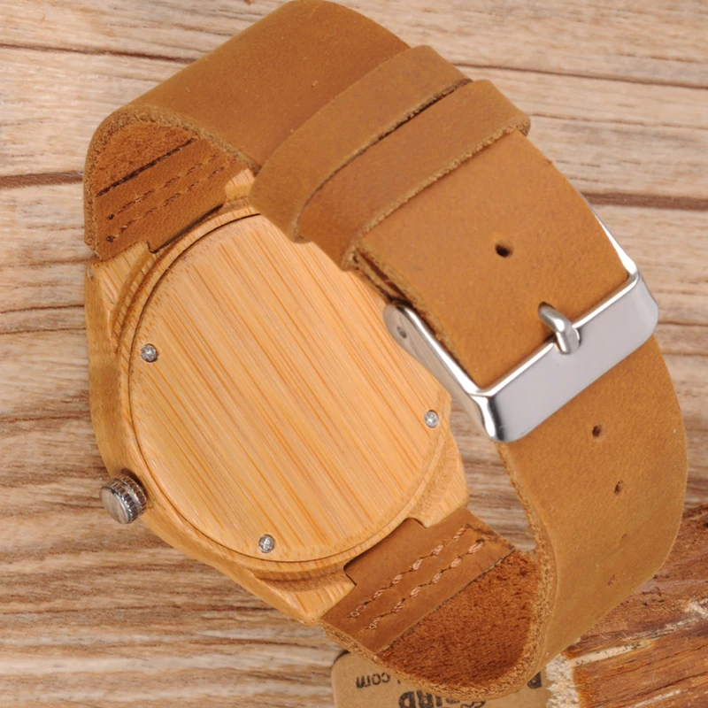 BOBO BIRD WF17L18 Retro Grain Dial Face Bamboo Wooden Watches Wood Watches for Men Women