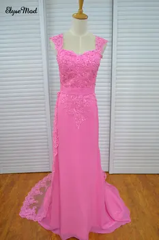 

Women Ladies Chiffon Lace Bridesmaid Dress Long Prom Gown Plus Size Floor Length Party Bridesmaid Dresses