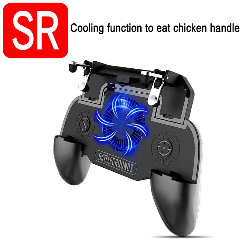  Pubg mobile game trigger controller holder pubg gamepad joystick Cooler Fan with 2000mAh power bank