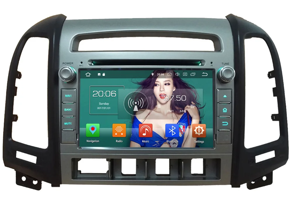 Perfect KLYDE Android 8 Octa Core PX5 4GB+32GB Car DVD Multimedia Player Radio For Hyundai SANTA FE 4 Hole 2006 2007 2008 2009 2010 2011 1