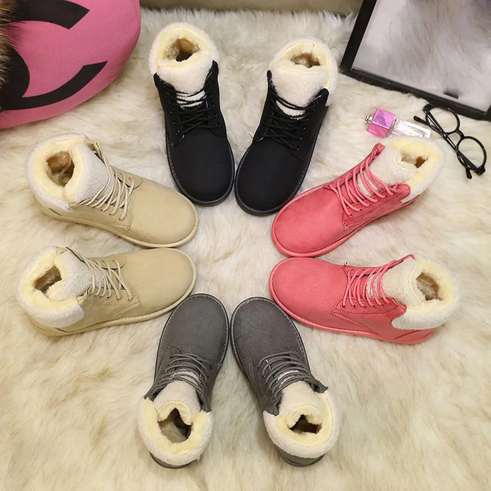 

2019 new Waterproof Women Winter Shoes Snow Boot Classic Women Winter boots Warm plush Insole Ankle boots Lace-Up Shoes #smt