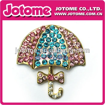 

Girls UMBRELLA Charm Pendant with Pink and Blue Rhinestone