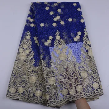 

High Quality French Net Lace Fabric 2018 Latest African Lace Fabric With Beads Embroidery Mesh Tulle Lace Fabric A1286