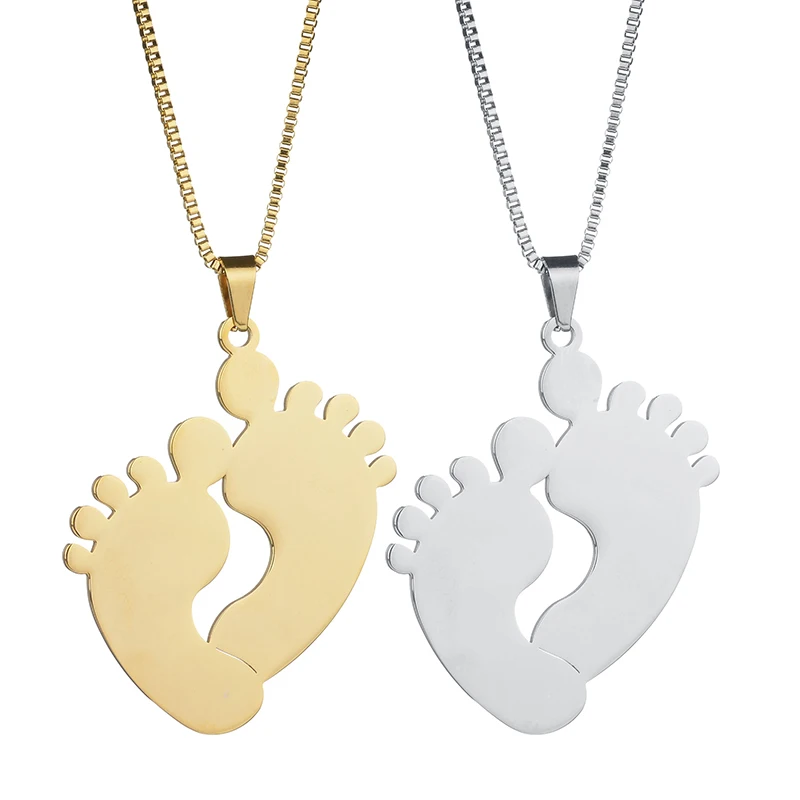 Nextvance персонализированные детские ноги ожерелье из нержавеющей стали индивидуальные буквы имя Дата ожерелье для мамы ребенка подарок на день рождения DIY