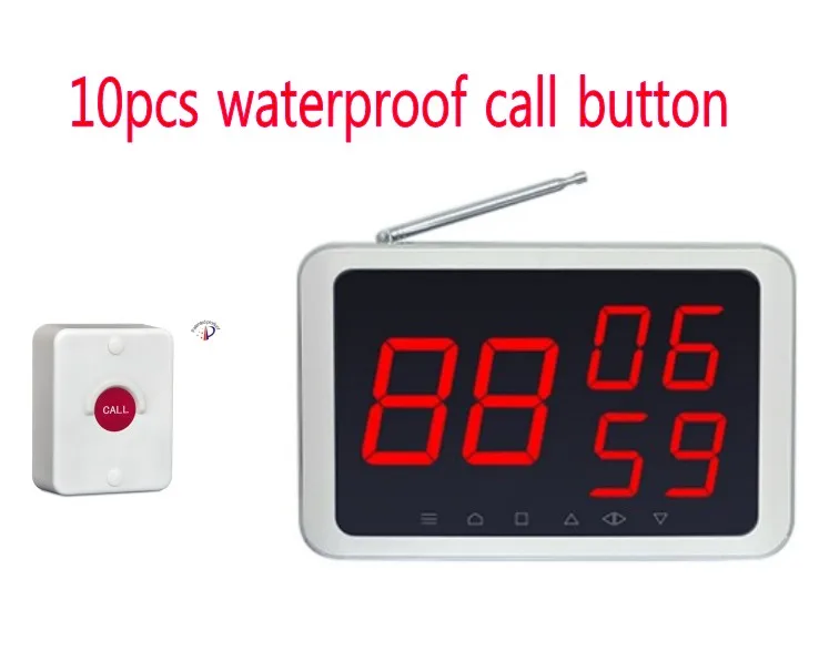 

Wireless calling system solution of building site, 1pc construction site special receiver, 10pcs waterproof call button, bell