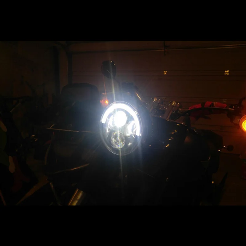 7 Motorcycle Projector 1Daymaker LED Light Bulb Headlight Halo for Harley Davidson Jeep Wrangler JK CJ LJ Headlamp Projection Spot Driving Light DRL  (14)
