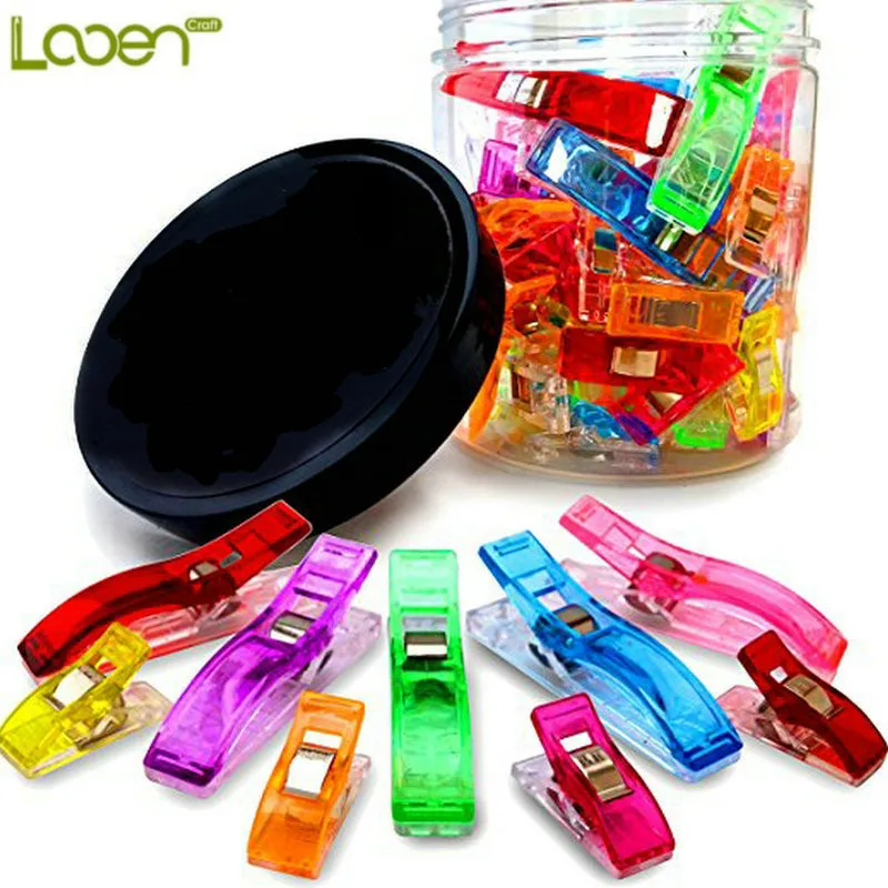 Looen-Brand-100pcs-Filling-Clips-Quilt-tools-Patchwork-Sewing-Accessory-Plastic-Wonder-Clips-Clamps-Fabric-Craft