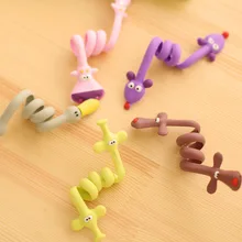 New 10pcs/lot Kawaii Cartoon Earphone Headphone Cable Winder Silicone Cord Holder For Iphone samsung Organizer Wire Holder