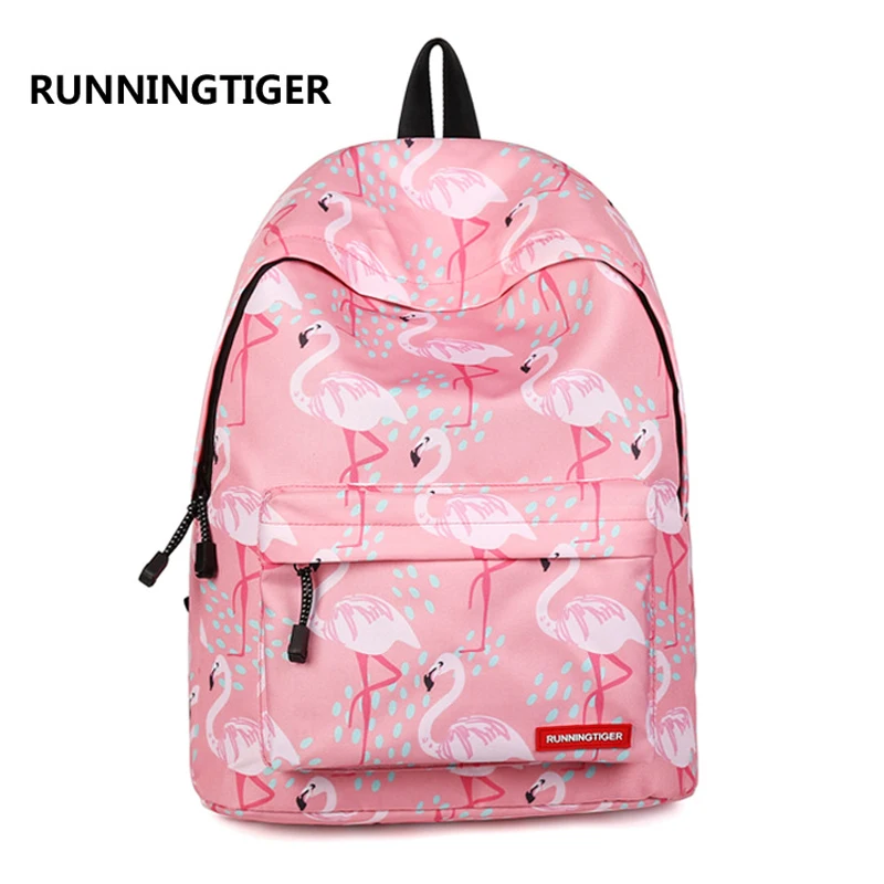 

Women backpack for teenage girls school backpack bag flamingo 3d Printing Canvas Female Backpacks for college students