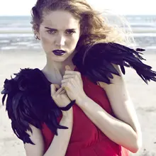 Черный петух перо плечо epaulette# FSP13004