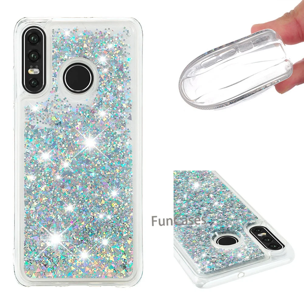 

P30 Lite Soft Cases Bling Quicksand Liquid For Huawei P30 Lite Cover Flamingo Unicorn Dynamic Transparent Glitter Phone Case