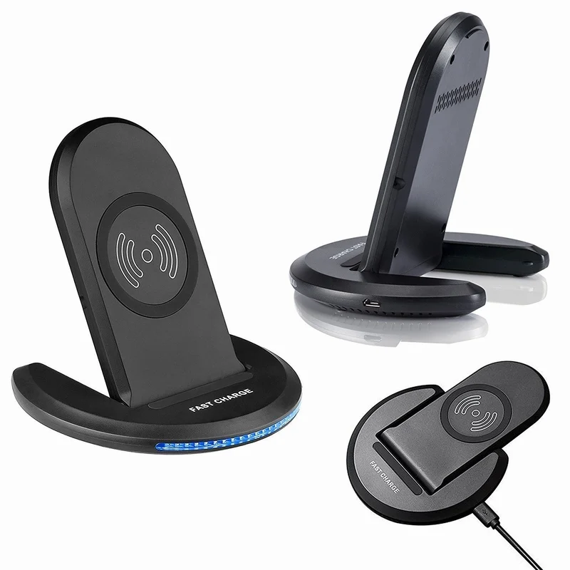 Ascromy Fast Wireless Charging Foldable Pad Stand for Samsung Galaxy Note 8 S8 Plus iPhone 8 Plus X 10 Cordless Charger Station (5)