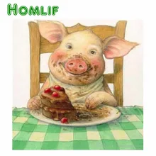 5d diy заказной набор для картин из алмазов eigen foto свинья торт полный квадратный стежок Алмазная вышивка мозаика подарки