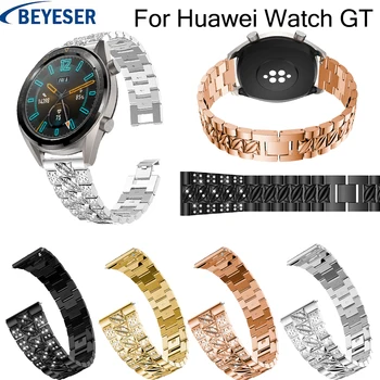 

Rhinestone Wristbelt for Huawei watch GT Metal Stainless steel replacement watchband for Samsung galaxy watch 46mm bracelet band