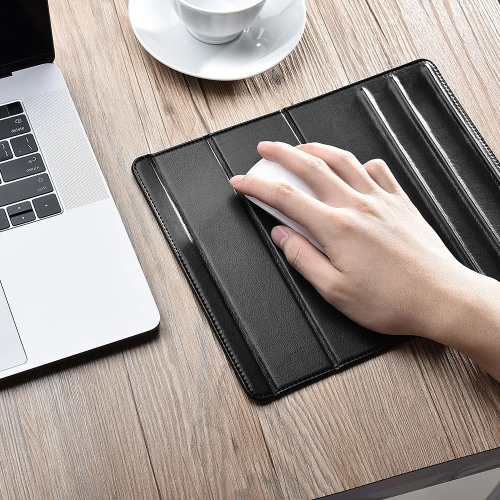 sauceda Universal laptop Desktop Stand For macbook pro 13 12 inch Mircofiber Real Leather Mouse Pad Holder Stand Mount 2 in 1