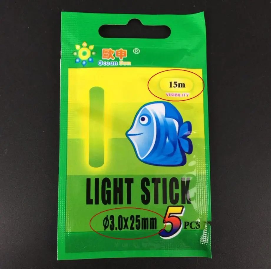 100 пакет/500 шт. 25/с ультратонкой оправой 37 мм рыбалка светильник палочка ночной Флуоресцентный светильник палочки светятся палочки Световой поплавок рыболовной A31 - Цвет: 15M VISION