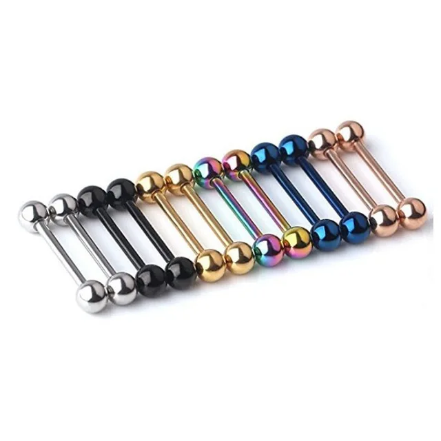 Hot Sale Women Men Barbell Earrings Silver Gold Black Titanium Steel