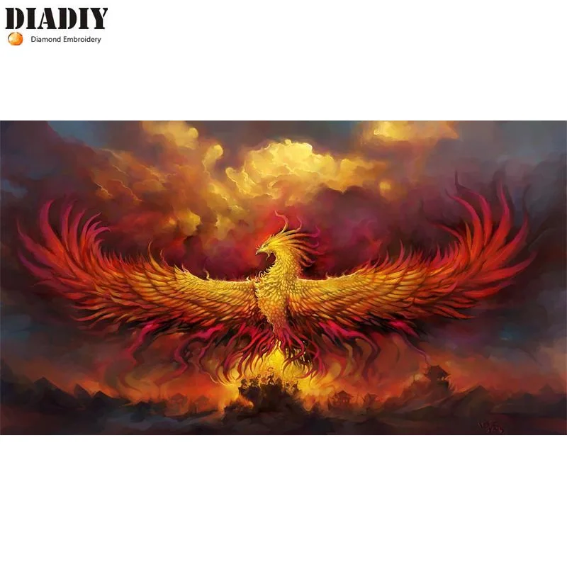 

Full Mosaic Square &Round Drill Diamond Embroidery Phoenix animal Diy 5D Diamond Painting Cross Stitch Home Decor